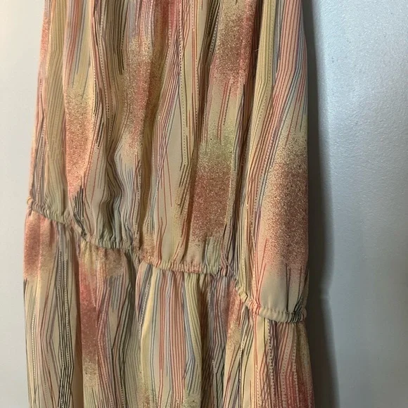 Light brown multi color speghetti strap maxi dress - Picture 2 of 3